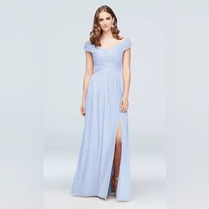 New with tags David’s Bridal bridesmaid dress in ice blue